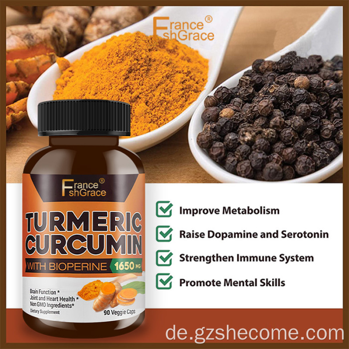 Kurkuma -Curcumin mit Bioperin -Curcuminoidenkapseln